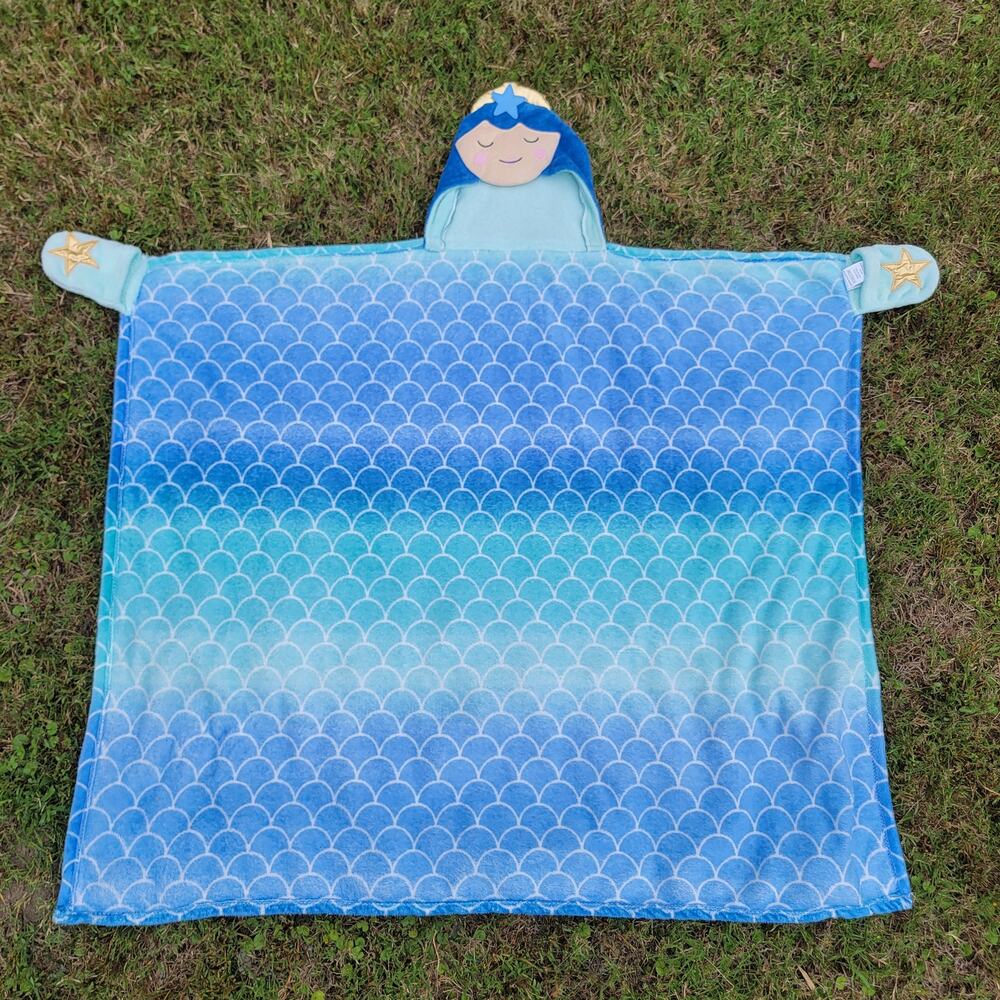 Your Zone Kids Blue Mermaid Hooded Blanket